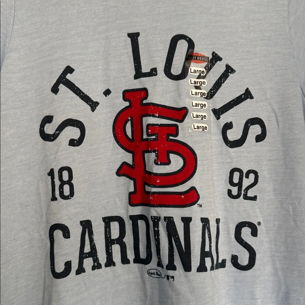 Ralley House Light Blue St. Louis Cardinals Woman Large T-Shirt - Picture 2 of 8